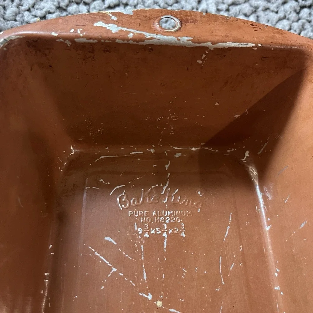 Vintage Bake King Small Metal Loaf Pan 9 3/4‎ x 5 3/4 x 2 3/4 Bread Pan MCM